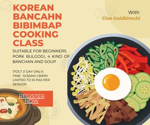 Korean Banchan Bibimbap cooking class with Cloe 17 Oct